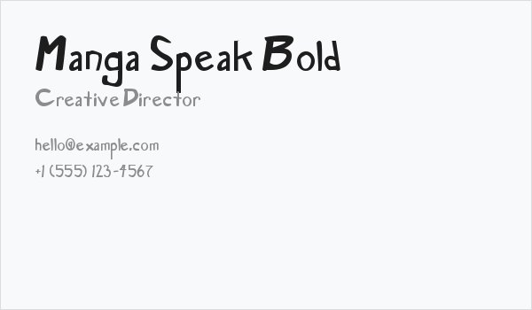 Manga Speak Bold Business Card