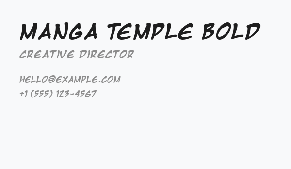 Manga Temple Bold Business Card