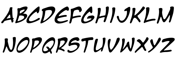 Manga Temple Italic Font LOWERCASE