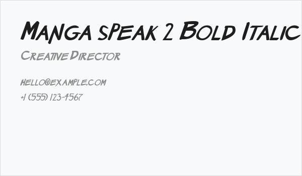 Manga speak 2 Bold Italic Business Card