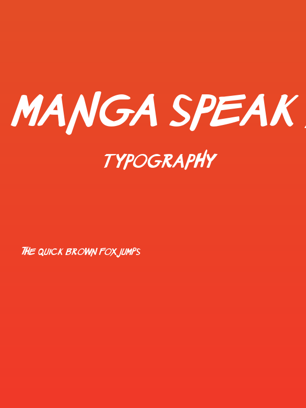 Manga speak 2 Bold Italic Poster