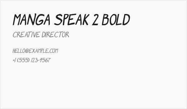 Manga speak 2 Bold Business Card
