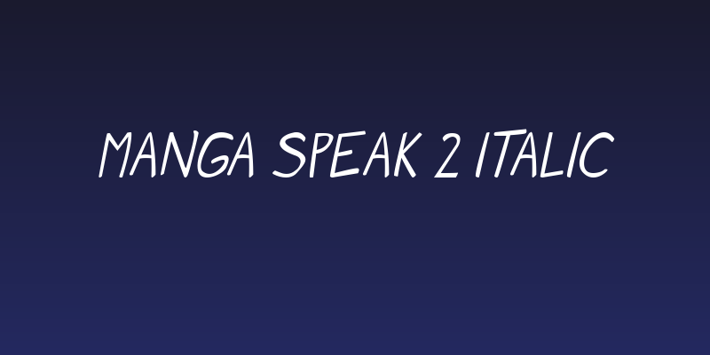 Manga speak 2 Italic Social Header
