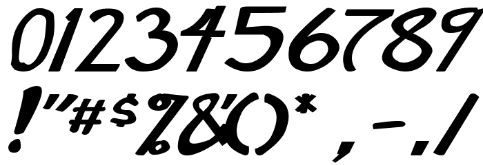 Manga speak 2 stocky Bold Italic Font OTHER CHARS