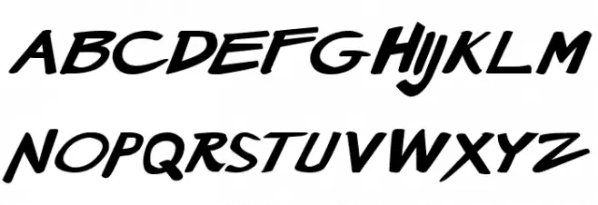 Manga speak 2 stocky Bold Italic Caratteri MAIUSCOLE