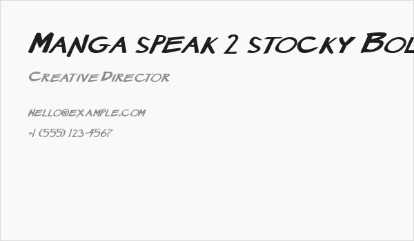 Manga speak 2 stocky Bold Italic Business Card