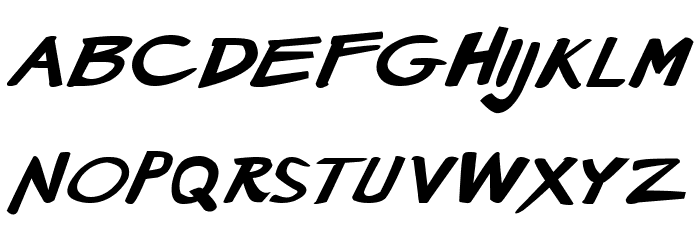 Manga speak 2 stocky Bold Italic Font LOWERCASE