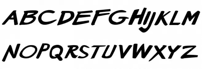 Manga speak 2 stocky Bold Italic Fuentes MINÚSCULAS