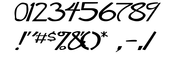 Manga speak 2 stocky Italic Font OTHER CHARS