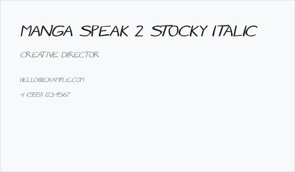 Manga speak 2 stocky Italic Business Card