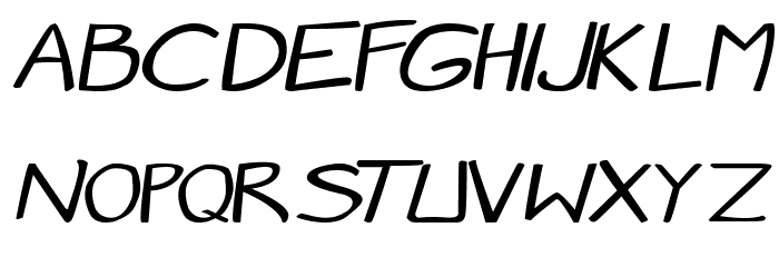 Manga speak 2 stocky Italic Font LOWERCASE