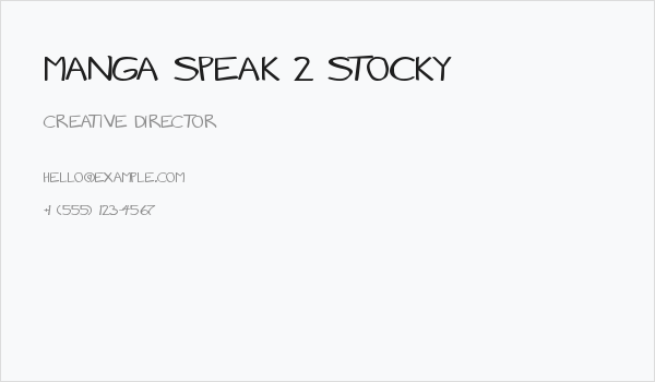 Manga speak 2 stocky Business Card