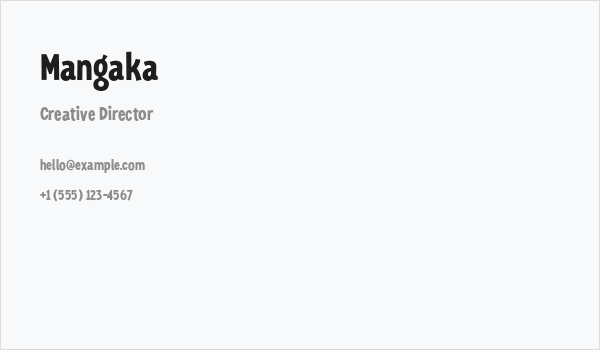 Mangaka Business Card