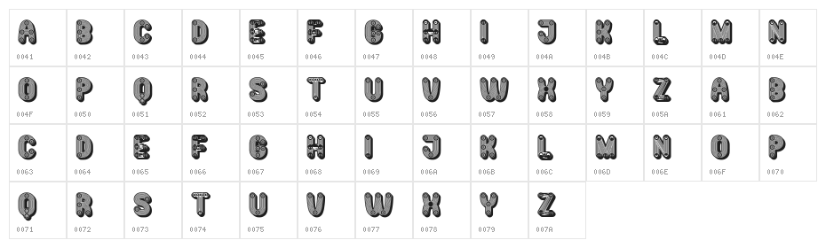 Mangalica Filled Black Regular Character Map