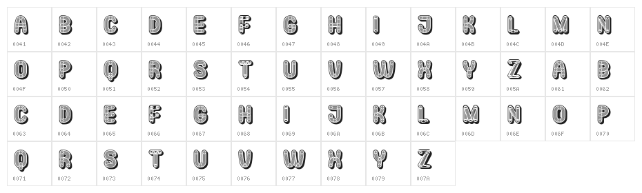 Mangalica Hollow Filled Regular Character Map