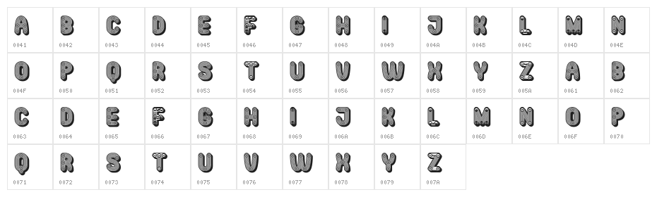 Mangalica Rustique Regular Character Map
