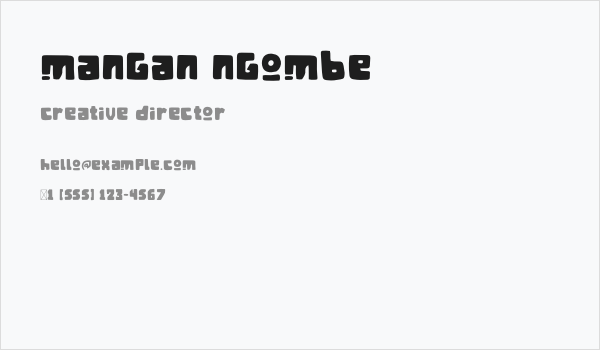 Mangan Ngombe Business Card