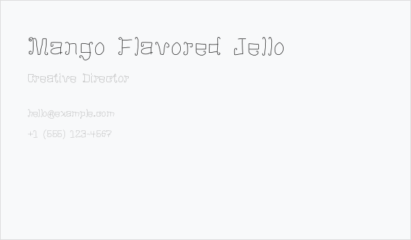 Mango Flavored Jello Business Card