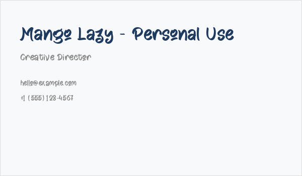 Mango Lazy - Personal Use Business Card