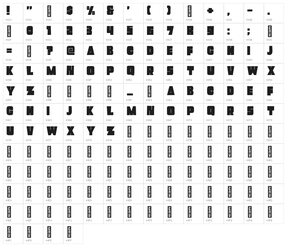Mango Pudding Character Map