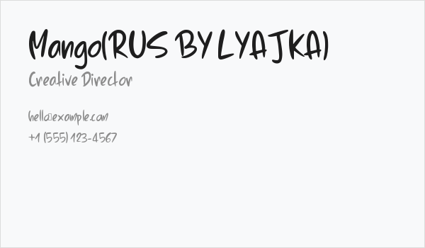 Mango(RUS BY LYAJKA) Business Card