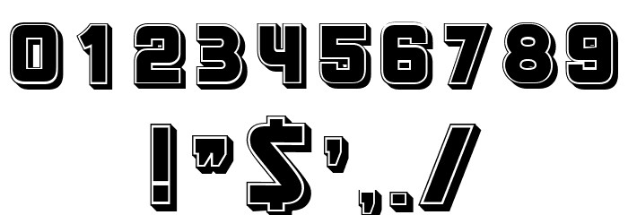 Mangonel 3D Filled Regular Font OTHER CHARS