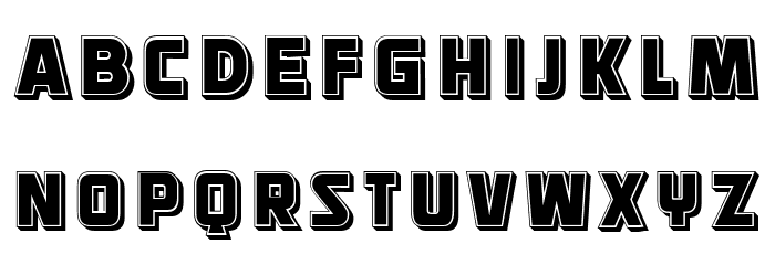 Mangonel 3D Filled Regular Font LOWERCASE
