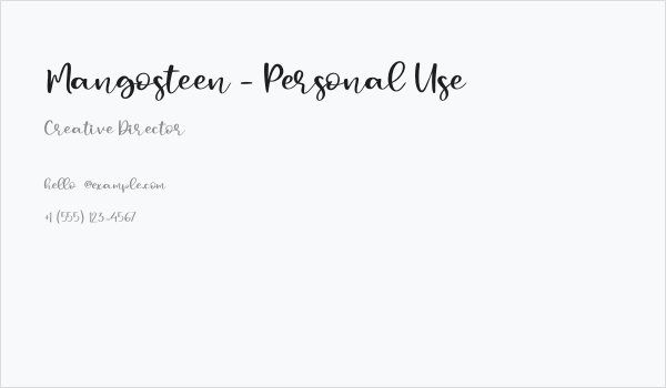 Mangosteen - Personal Use Business Card