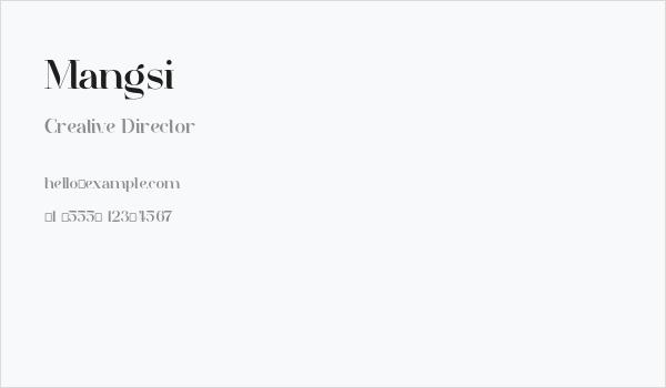 Mangsi Business Card