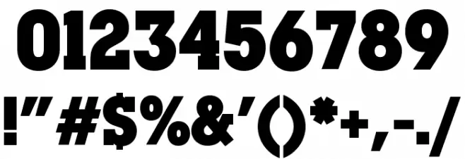 Manhandle Slab Font OTHER CHARS