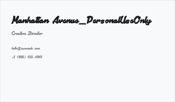Manhattan Avenue_PersonalUseOnly Business Card