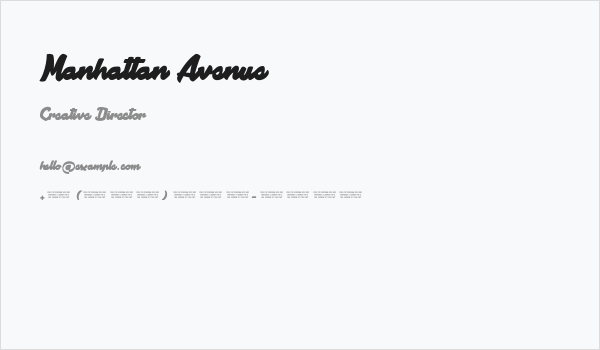 Manhattan Avenue Business Card