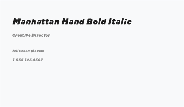 Manhattan Hand Bold Italic Business Card