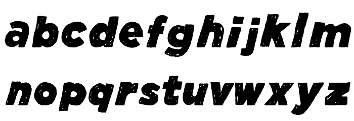 Manhattan Hand Bold Italic Font LOWERCASE