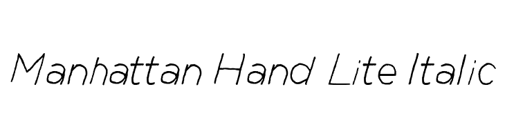 Manhattan Hand Lite Italic Font