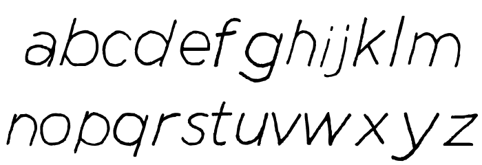 Manhattan Hand Lite Italic Font LOWERCASE