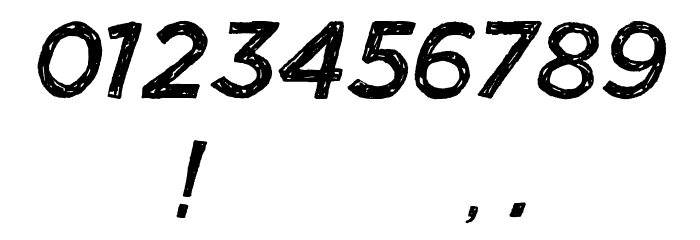 Manhattan Hand Normal Italic Font OTHER CHARS