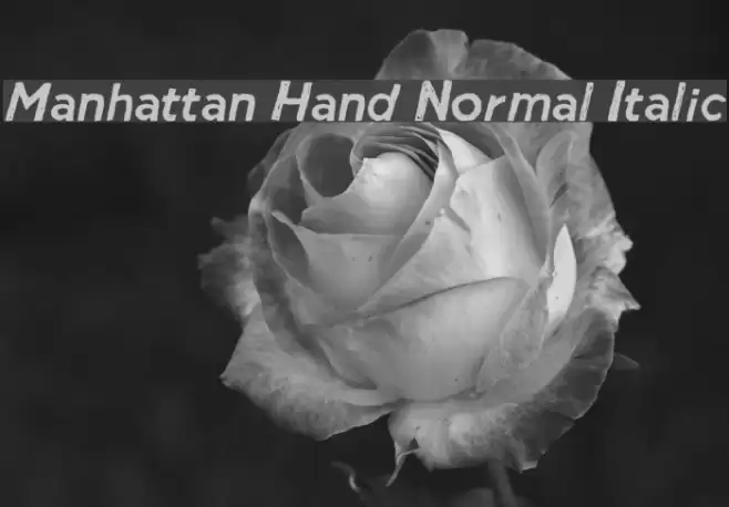 Manhattan Hand Normal Italic Schriftart examples