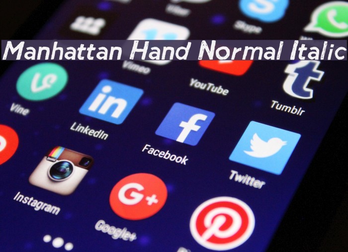 Manhattan Hand Normal Italic Font examples