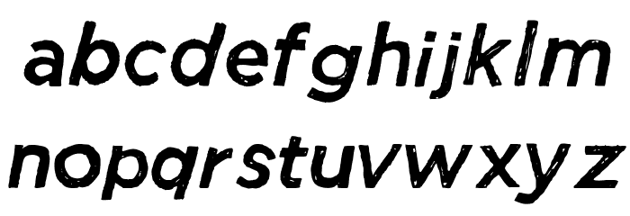 Manhattan Hand Normal Italic Font LOWERCASE