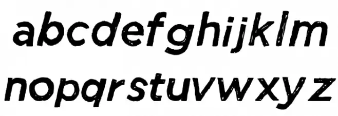Manhattan Hand Normal Italic Schriftart Kleinbuchstaben