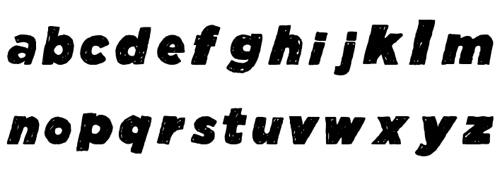 Manhattan Hand Strong Italic Font LOWERCASE