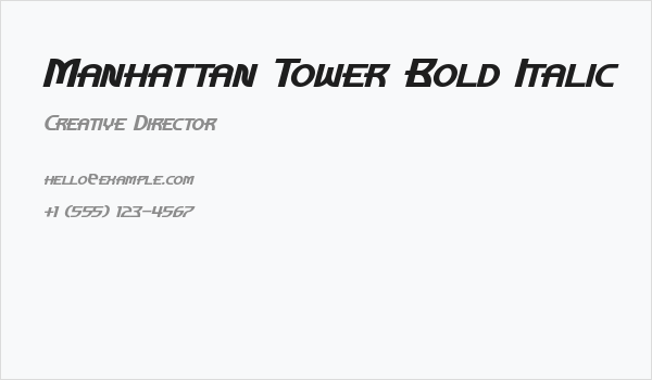 Manhattan Tower Bold Italic Business Card