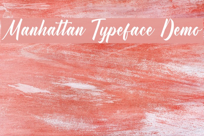 Manhattan Typeface Demo Шрифта examples