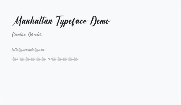 Manhattan Typeface Demo Business Card