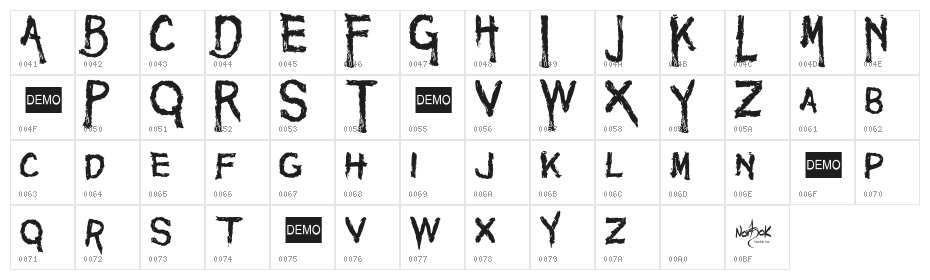Maniac DEMO Character Map