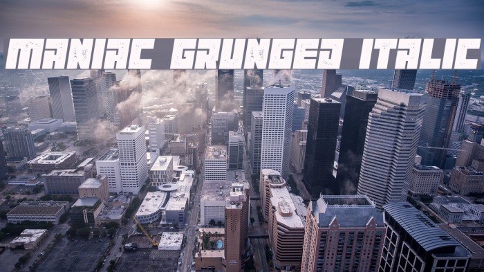 Maniac Grunged Italic Font examples