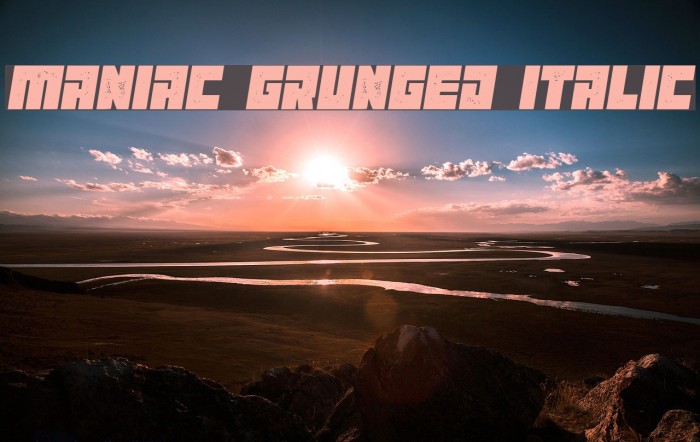 Maniac Grunged Italic Font examples