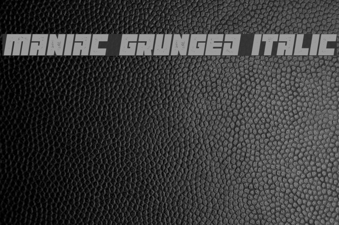 Maniac Grunged Italic Font examples