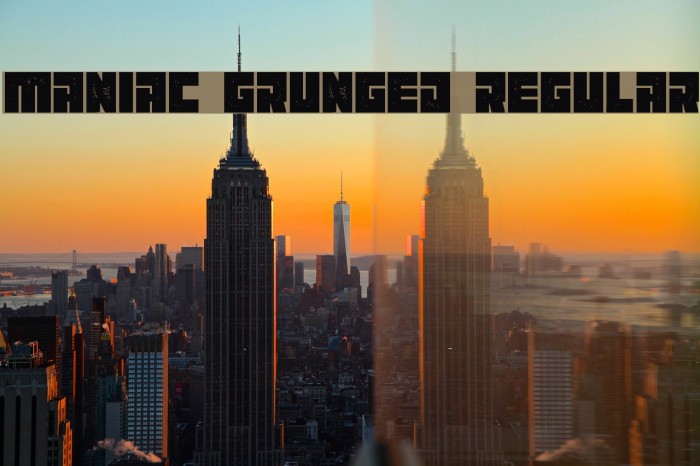 Maniac Grunged Regular Font examples